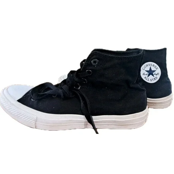 Chuck Taylor Converse All Stars Women's 11 Black Canvas High-Tops New No Tags - Picture 4 of 13